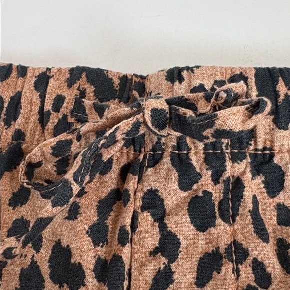 Gap pull on wide leg leopard print linen blend pants draw string pockets - Picture 16 of 16